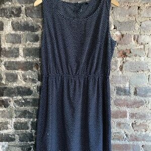 Mango Black and White Dotted Midi Dress